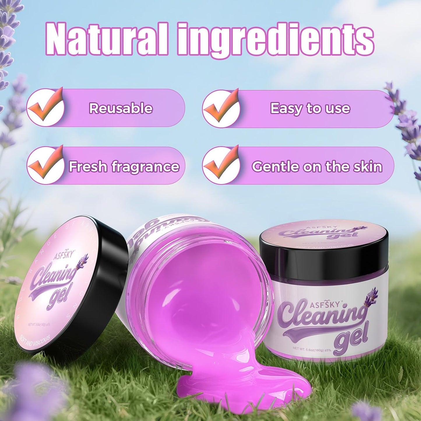 ASFSKY Car Cleaning Gel (Purple,Lavender) Cleaning Putty Universal Dust Cleaning Car Interior