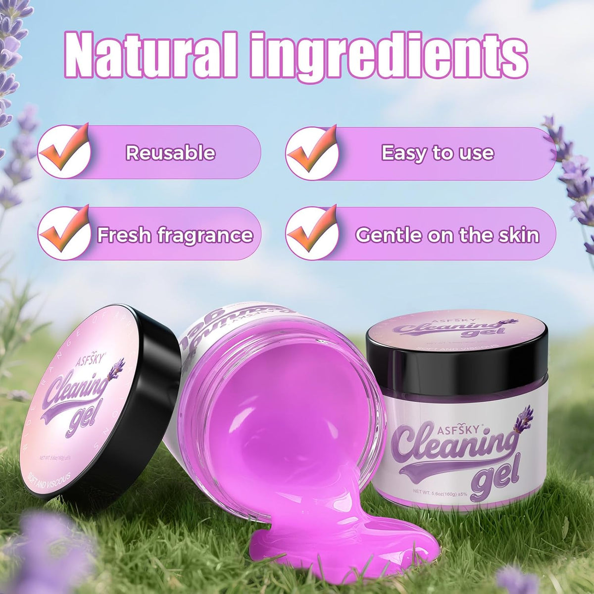 ASFSKY Car Cleaning Gel (Purple,Lavender) Cleaning Putty Universal Dust Cleaning Car Interior