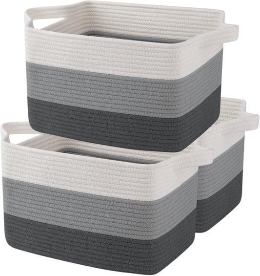 OIAHOMY Storage Basket, Woven Baskets for Storage, Cotton Rope Basket for toys,Towel Baskets for