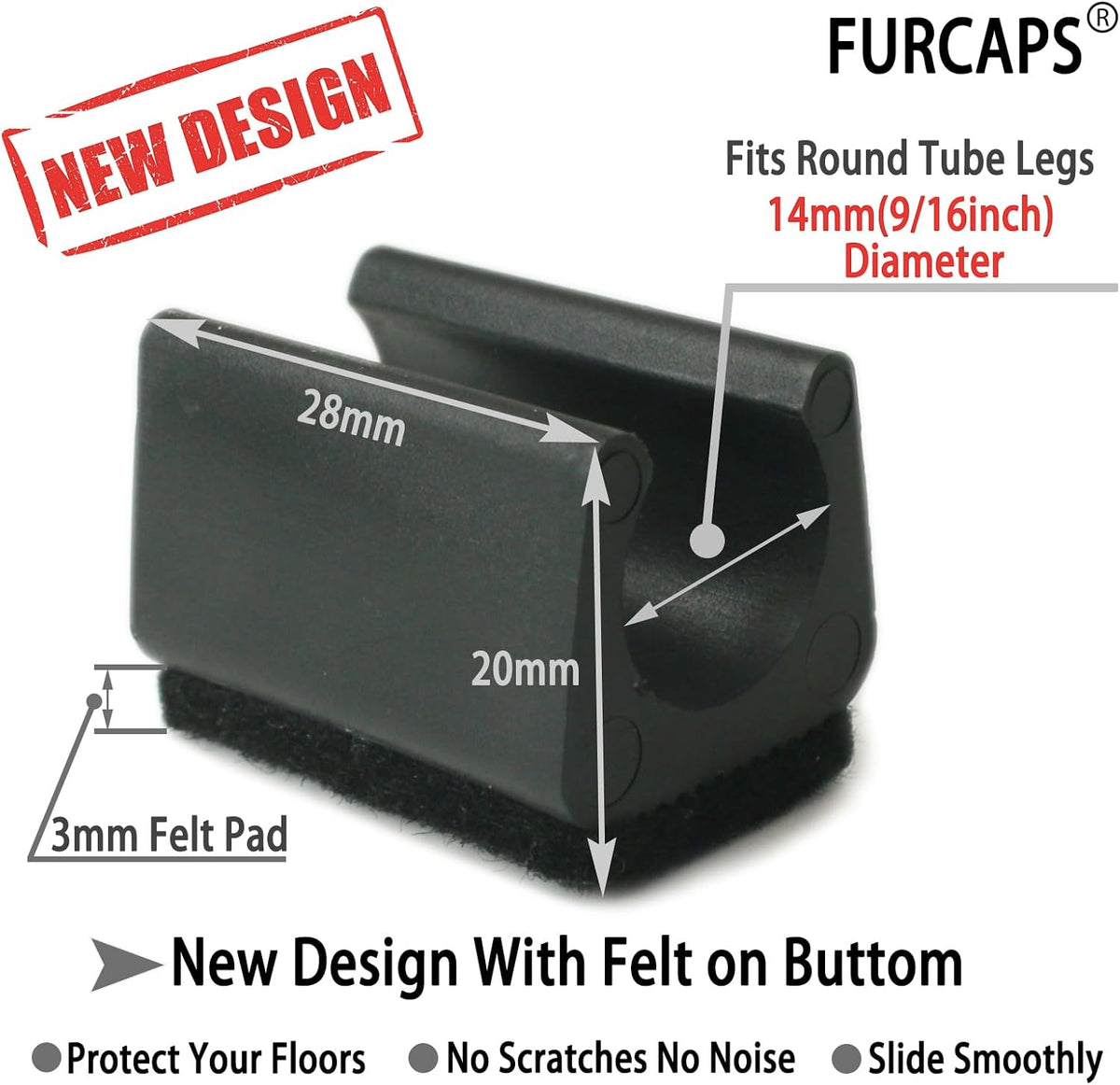Rectangle U Shaped Chair Leg Tips Cap with Felt Pads,Furniture Feet Protector Slide Smoothly