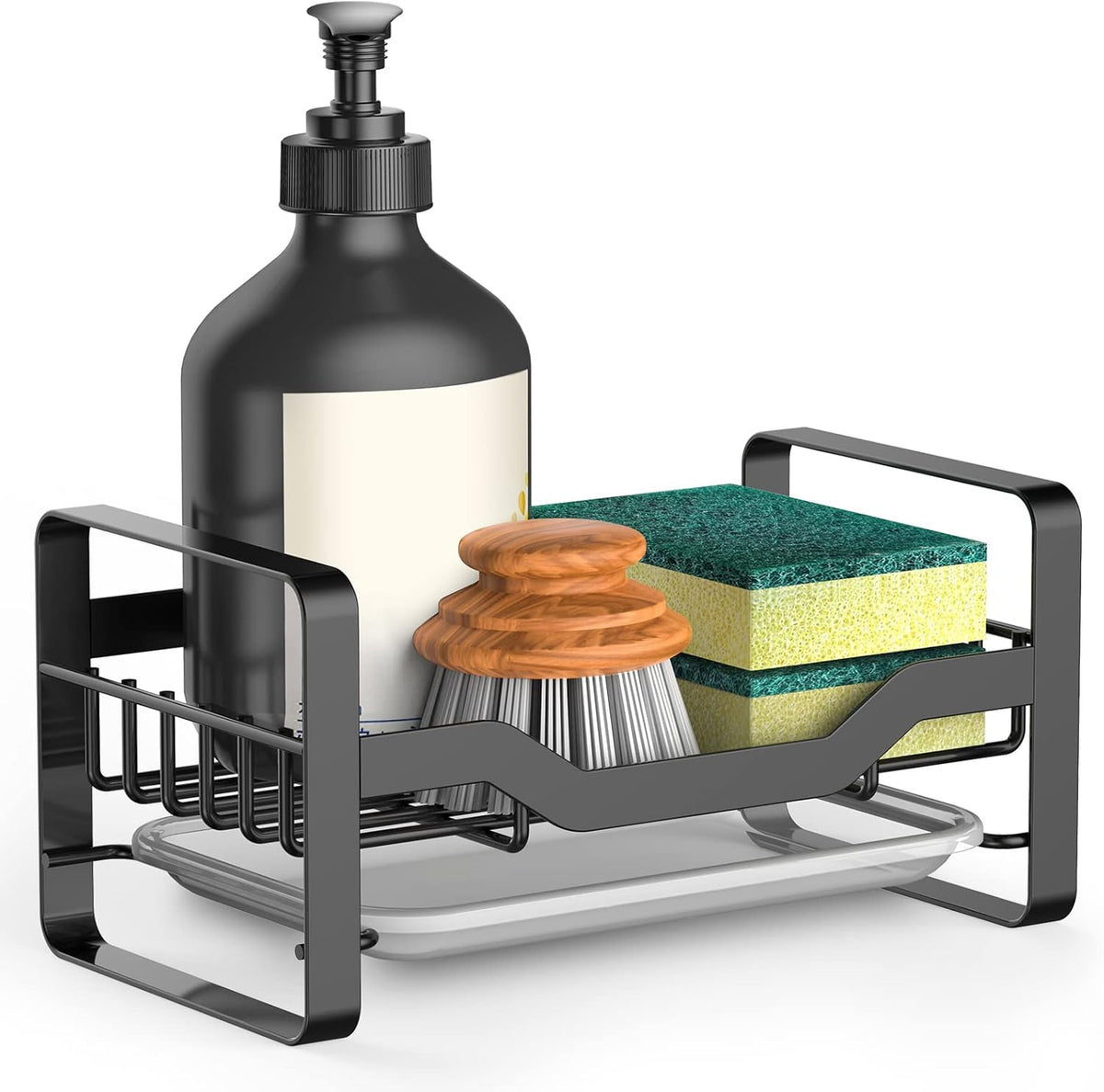 Sink Caddy Sponge Holder,Sponge Holder for Kitchen Sink,Kitchen Sink Organizer for Soap Brush