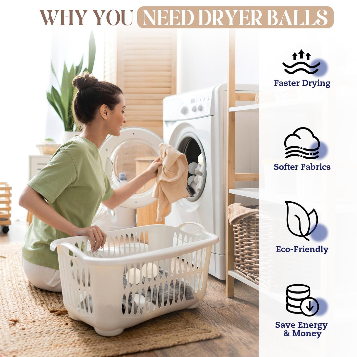 YONSEN Wool Dryer Balls, New Zealand Dryer Balls Laundry Reusable Reduce Static Cling – view 4