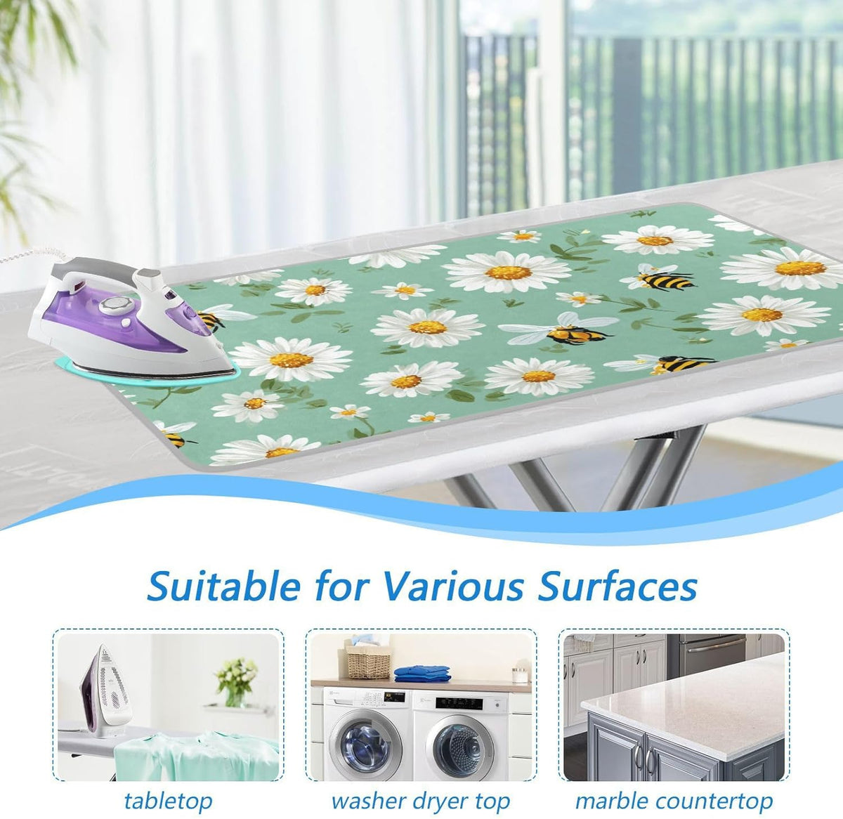 Ironing Mat Portable Ironing Pad Ironing Blanket for Table Top Heat Resistance Double-Side Using