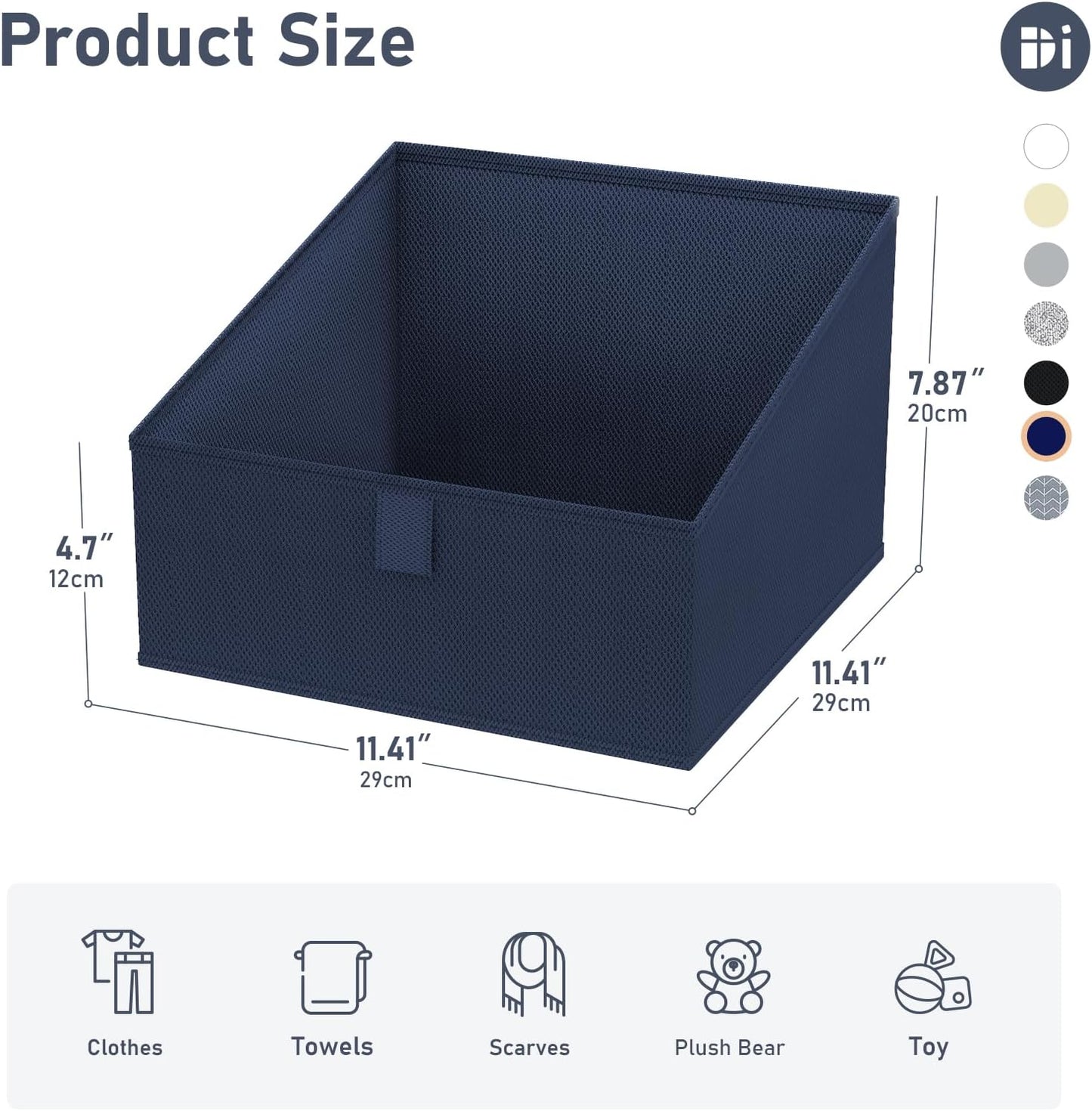 DIMJ Closet Storage Bins 8 Pack - Fabric Trapezoid Organizer Bin, Foldable Storage Baskets for