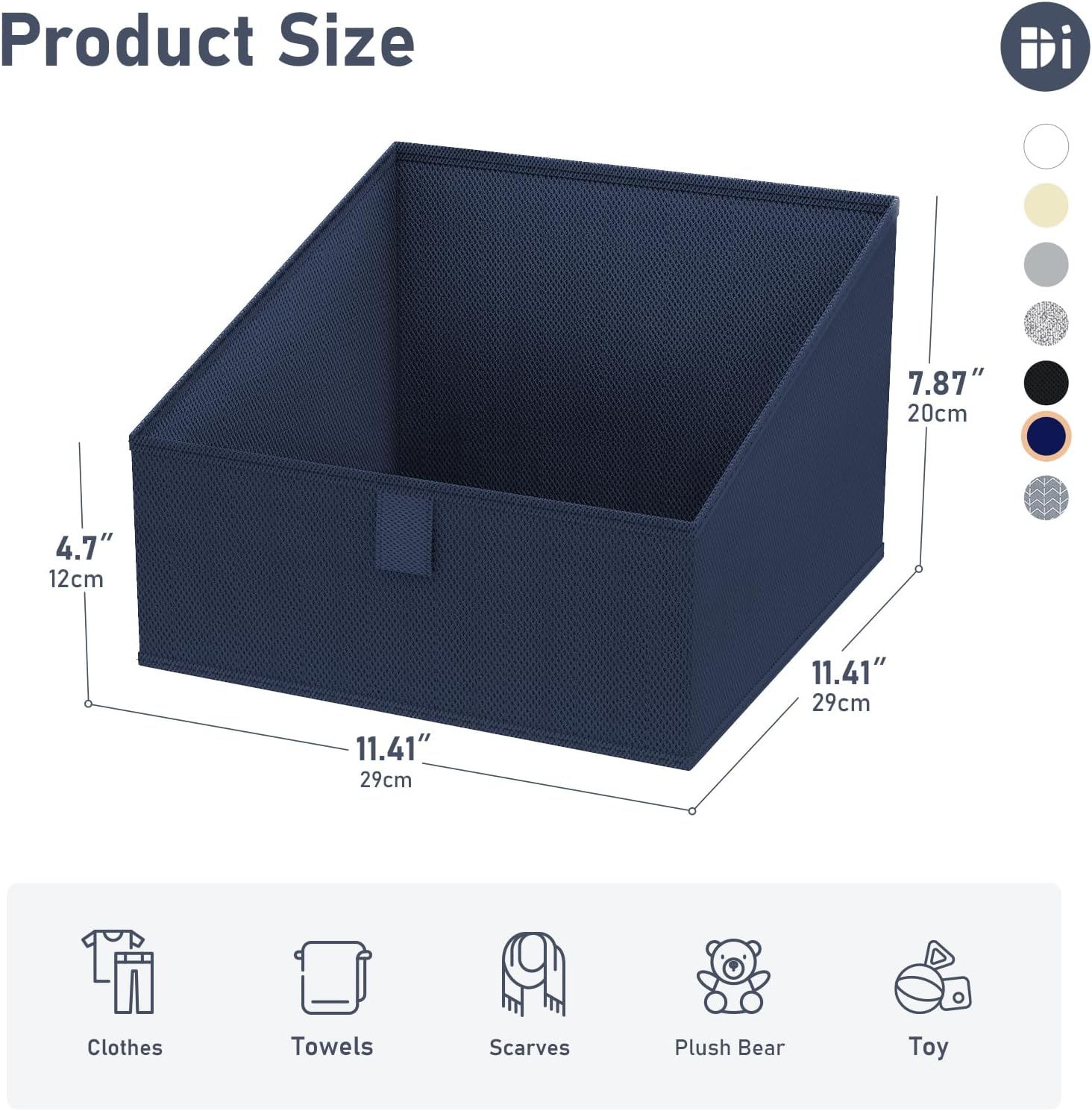 DIMJ Closet Storage Bins 8 Pack - Fabric Trapezoid Organizer Bin, Foldable Storage Baskets for