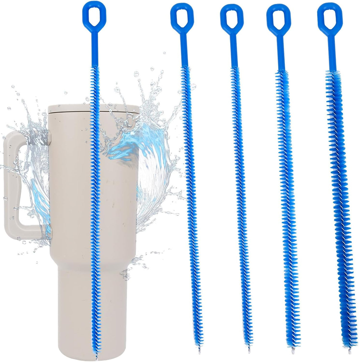 4pcs Straw Cleaner Brushes for Stanley, 12.4in Extra Long Full Bristles Replacement Coverage