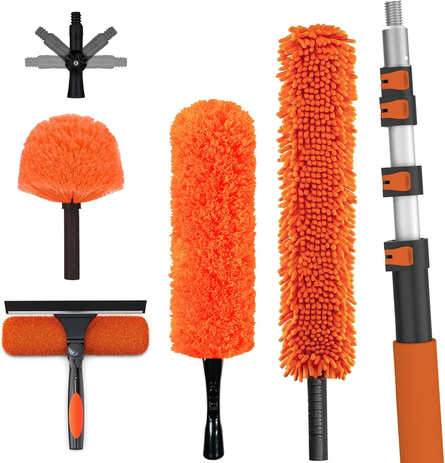 20FT High Reach Duster Cleaning Kit with Extension Pole, High Ceiling Fan Cleaner Duster Tool for