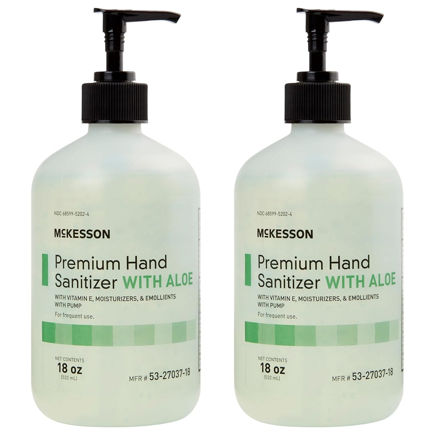 McKesson Hand Sanitizer with Aloe, 18 oz Pump Bottle [Pack of 2] – 70% Ethyl Alcohol, Spring Water