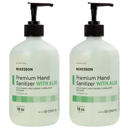 McKesson Hand Sanitizer with Aloe, 18 oz Pump Bottle [Pack of 2] – 70% Ethyl Alcohol, Spring Water