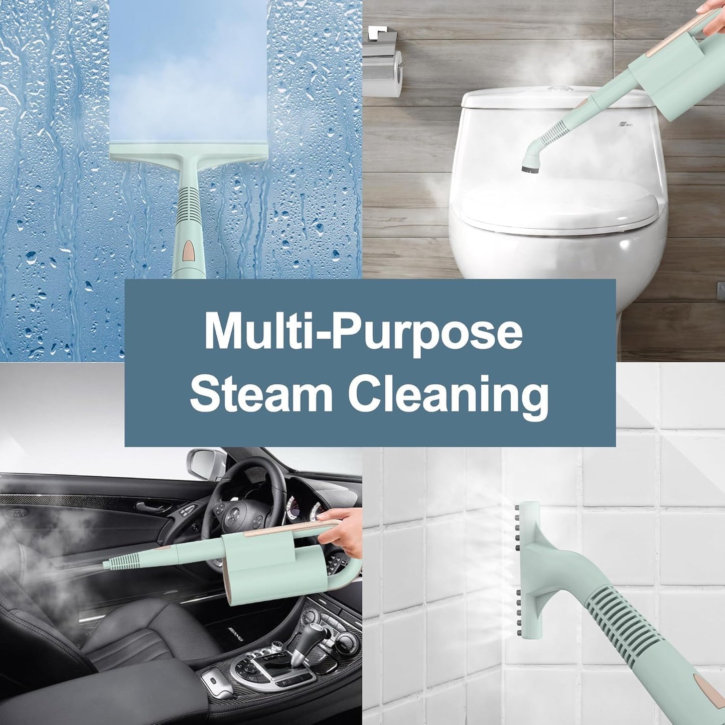 Newbealer Steam Mop & Detachable Handheld Cleaner, 250ml 1200W Powerful Floor Steamer, 3 Adjustable