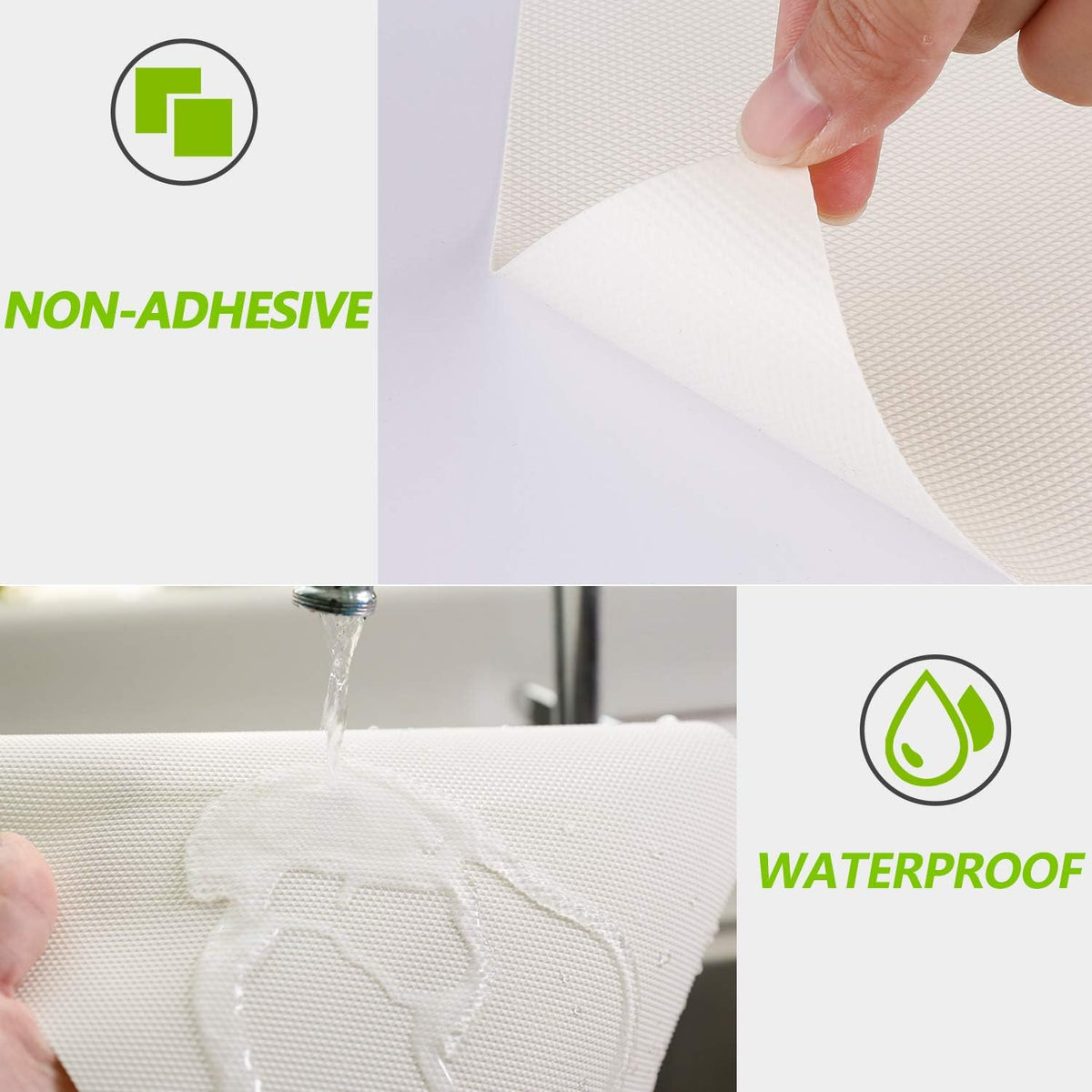 Kitchen Shelf Liner Drawer Liners, Non-Adhesive Refrigerator Liners Waterproof Fridge Mats with
