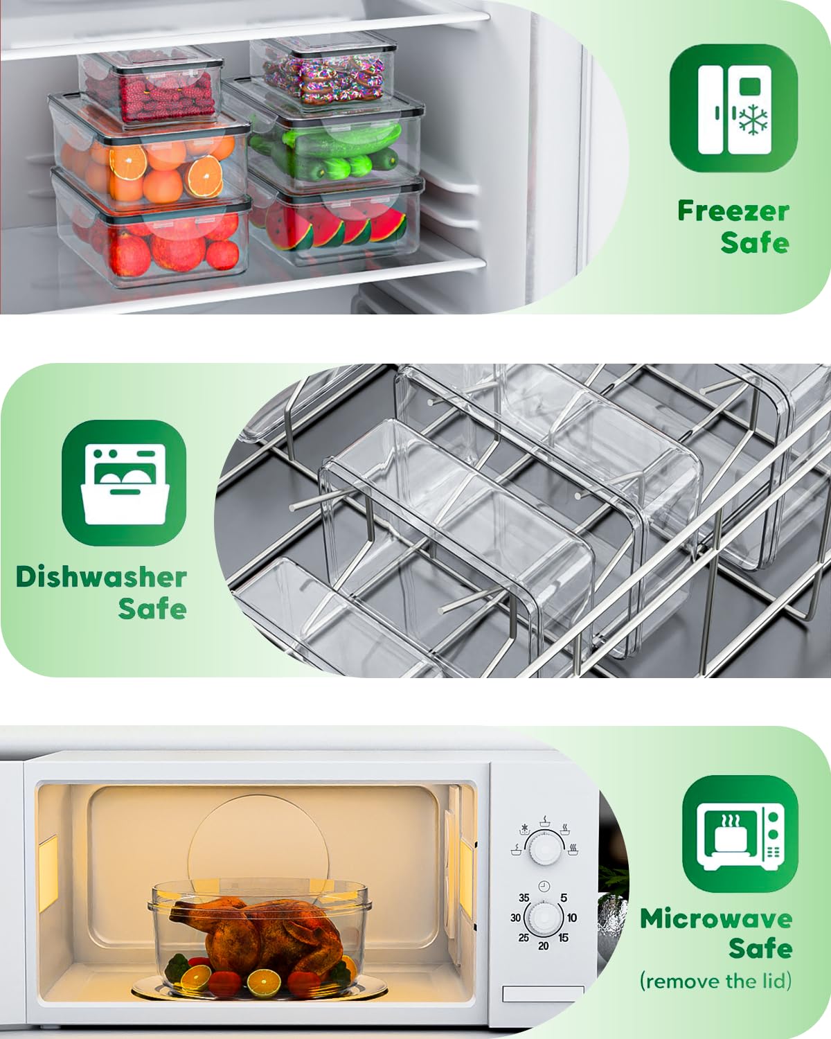 54 Pcs Food Storage Containers with Lids Airtight, (27 Containers &27 Lids) Reusable BPA-Free