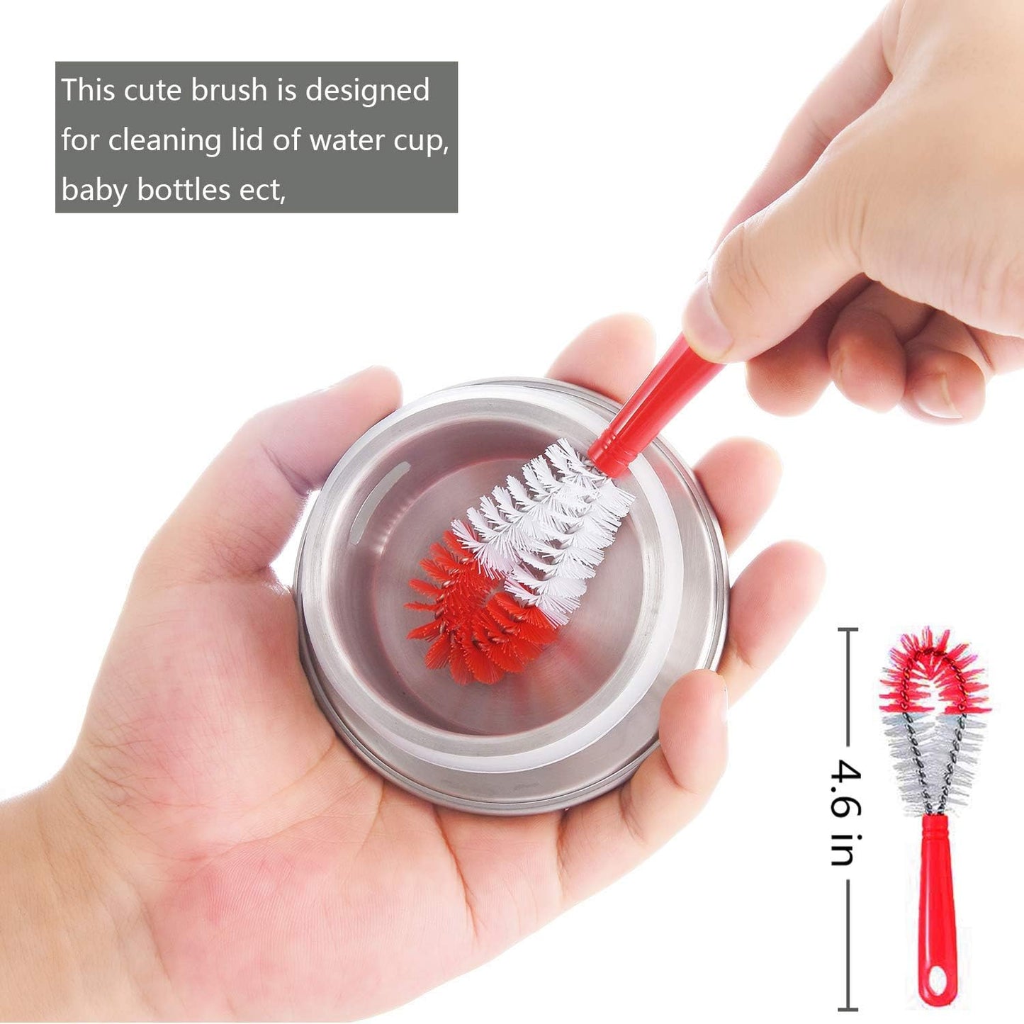 ALINK 5-Pack Red Bottle Brush Cleaner Set - Long Large Cleaing Brush for Narrow Neck Wine/Beer
