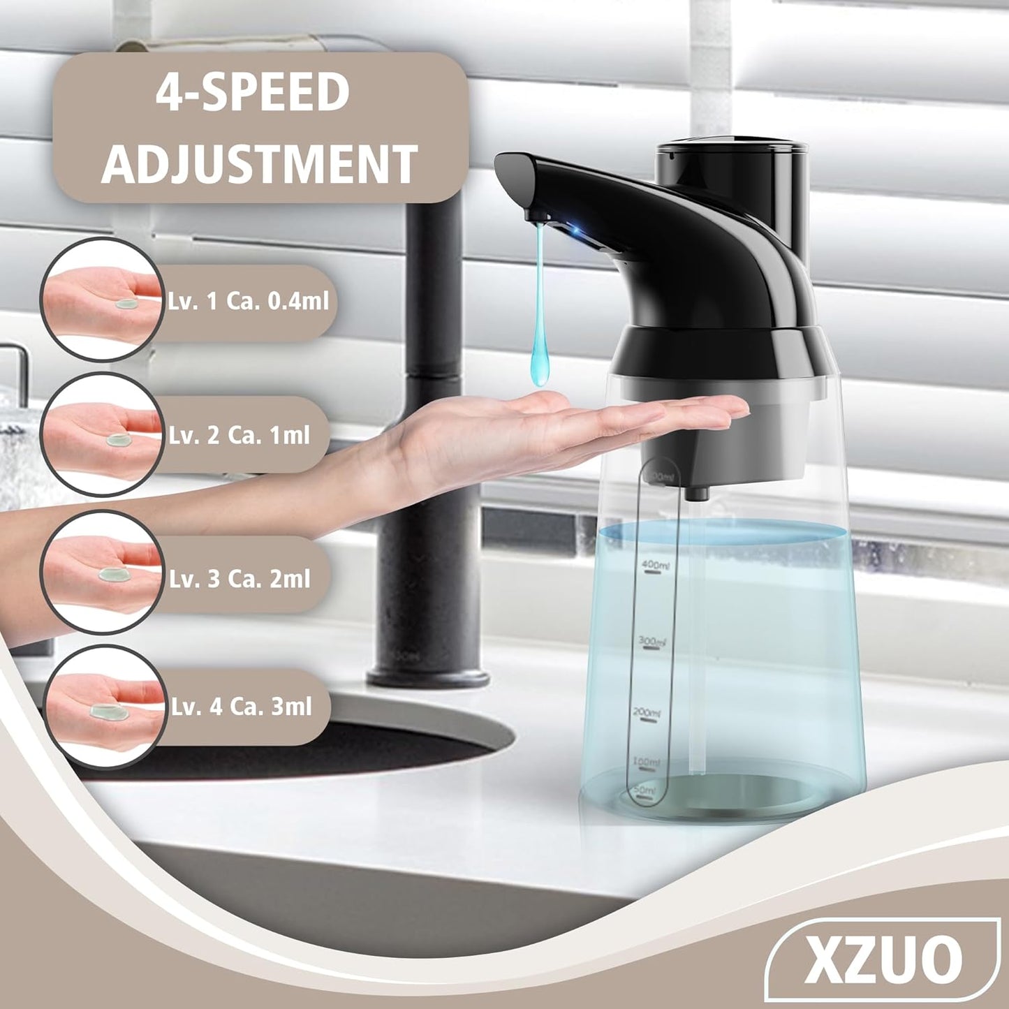 Automatic Soap Dispenser Touchless, 23.7 oz/ 700 ml, Low Battery Liquid Soap Bottle with Motion