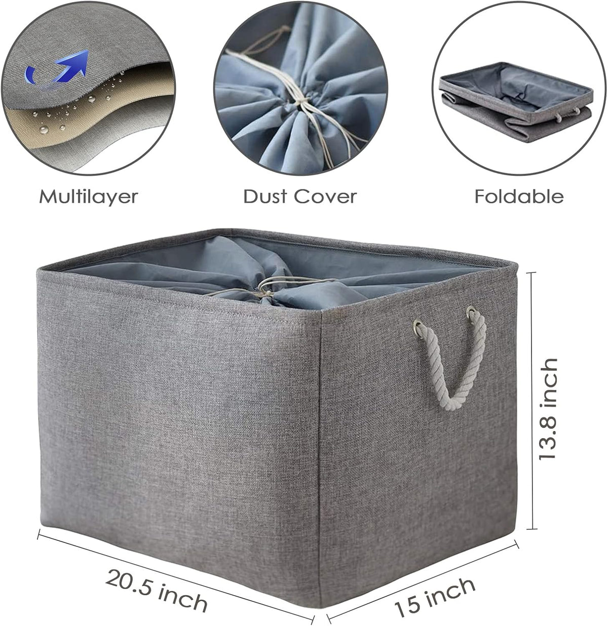 TheWarmHome Storage Baskets for Organizing, Sturdy Fabric Storage Basket , Foldable Storage Baskets