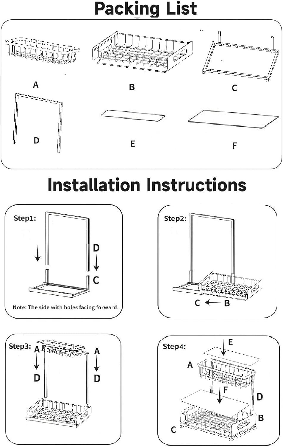 USTECH Under Sink Organizer, 2-Tier, Cabinet Organizer, Bathroom Organizer, Under Sink Organizers &