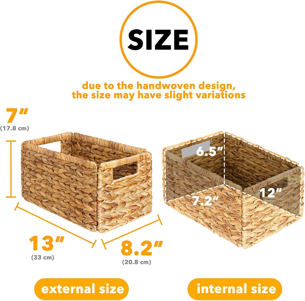 SpaceAid 4 Pack Wicker Basket, Storage Baskets for Organizing, Woven Rattan Basket with Handles for