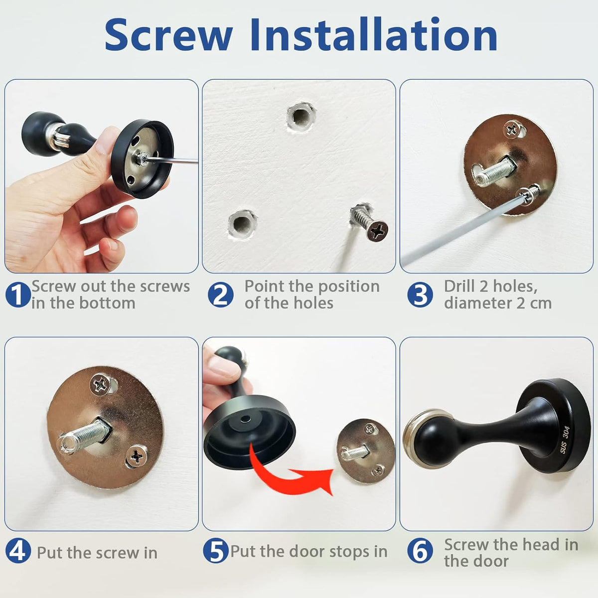 Magnetic Door Stop Stainless Steel，Door Stopper, Heavy Duty for Various Door Types, Keep Your Door
