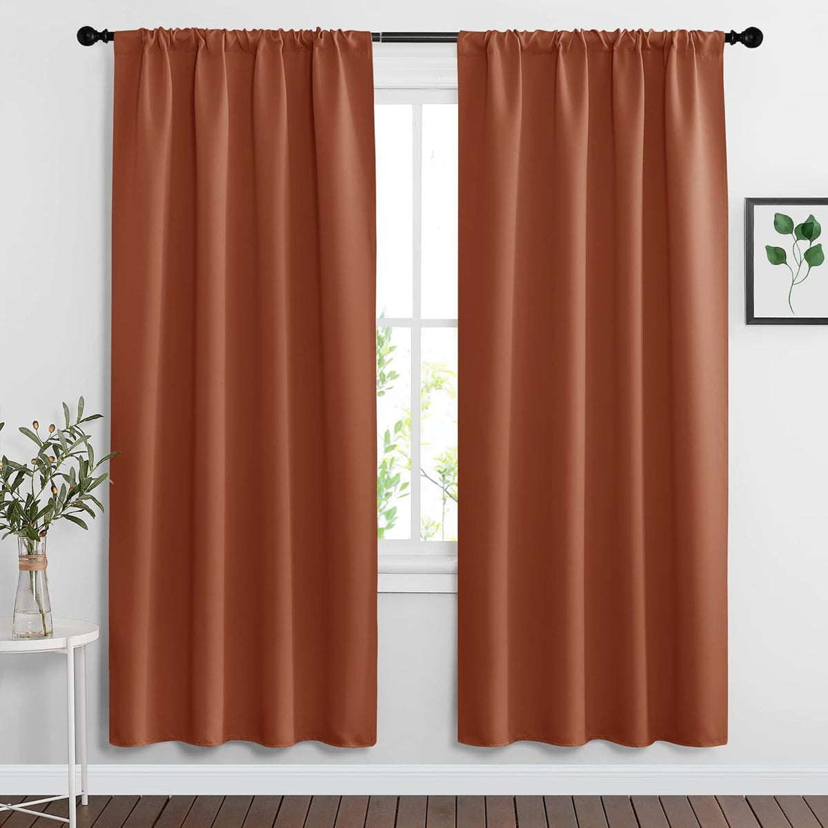 RYB HOME Blackout Curtains for Living Room, All Lights Blocking Rod Pocket Design Thermal Insulated