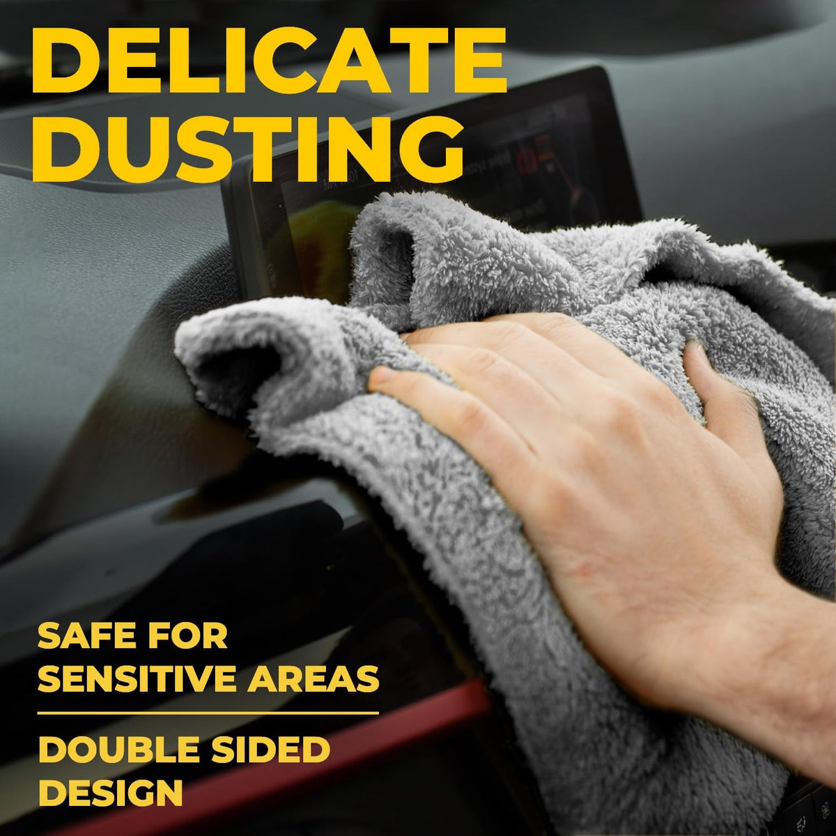 Edgeless Microfiber Towels for Cars – 6pk (12”x12”) - 540 GSM - Super Soft Detailing & Buffing