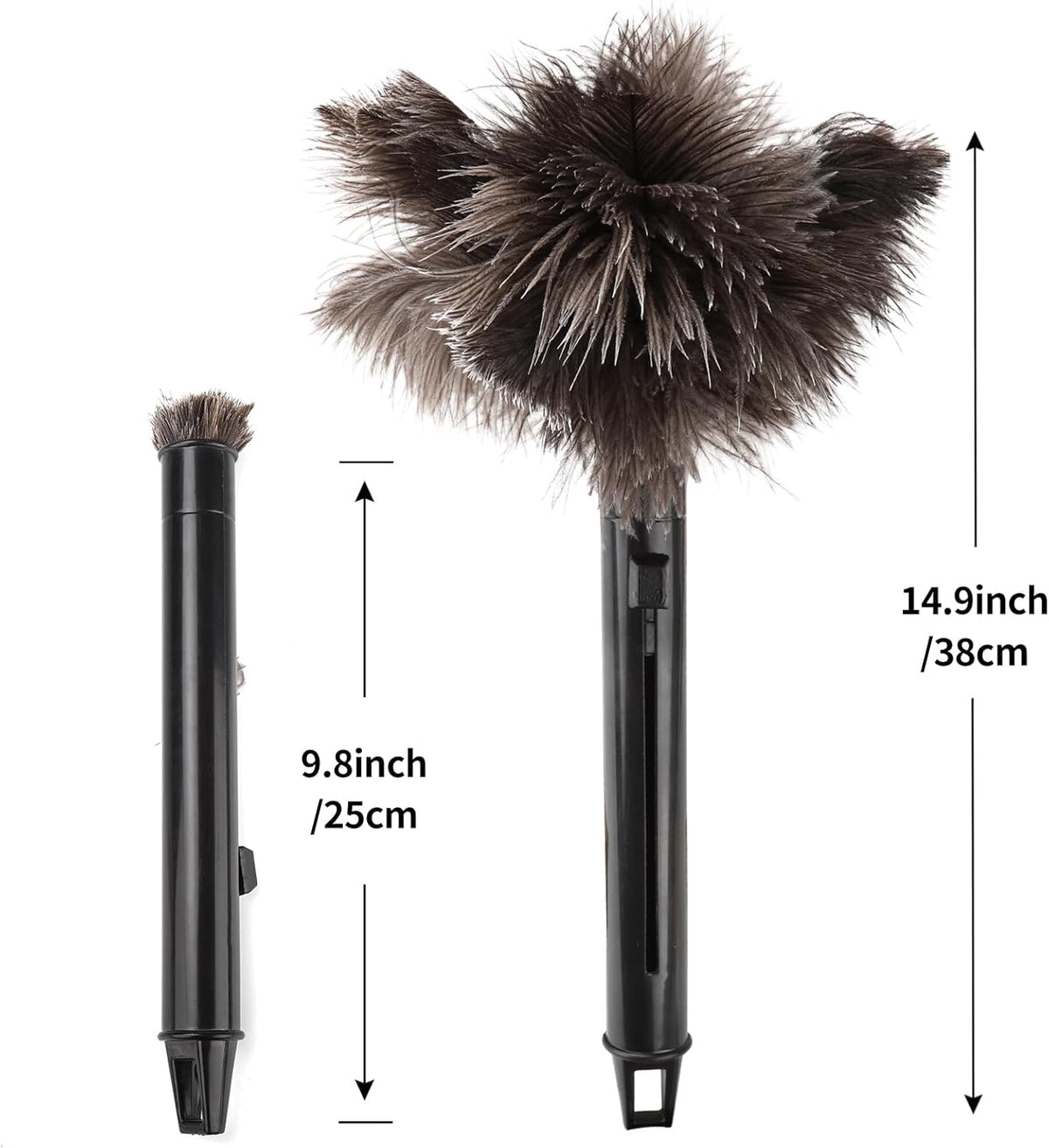 Retractable Feather Duster-Genuine Ostrich Feathers,Anti-Static,Reusable Eco-Friendly Handheld