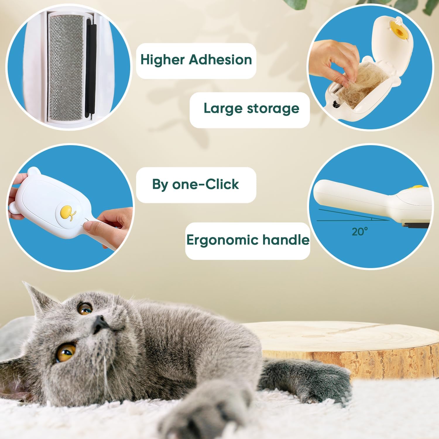 Pet Hair Remover Roller Compact Cat/Dog Hair Remover Deep Clean Convenient to Carry Reusable Lint