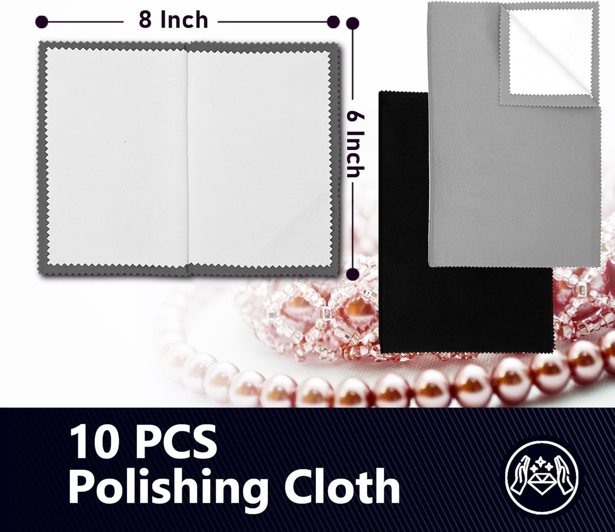 XIAOXINGYUN 10 PCS Silver polishing Cloth,Jewelry Cleaning Cloth for Sterling Silver, Multi-Layer