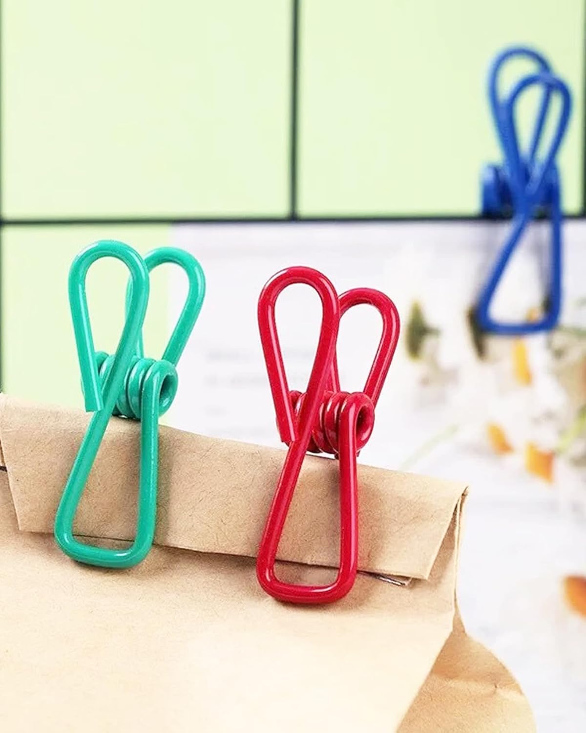 Multipurpose 2 in Chip Bag Clips 10 Pack Metal Clips for Kitchen Food Storage, Laundry Hanging, Bag