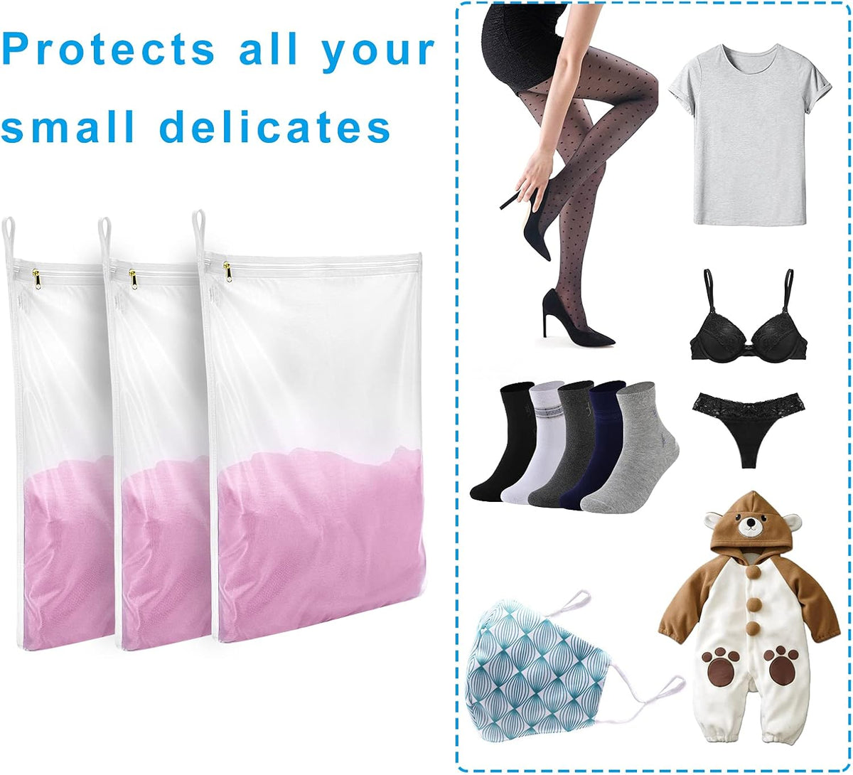 GOGOODA Delicates Laundry Bags, Fine Mesh Wash Bag for Lingerie, Underwear, Bra, Silk, Socks with