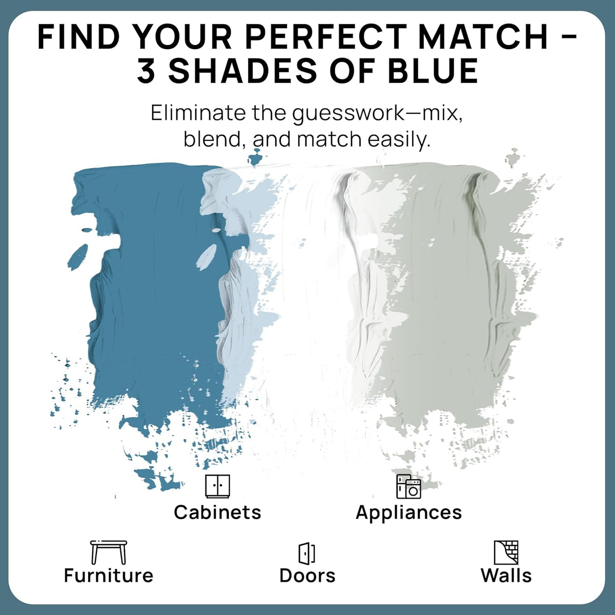 spot. Touch-Up Paint | Matte Finish for Cabinets, Walls, Doors & Furniture | Multi-Tone Blue Repair
