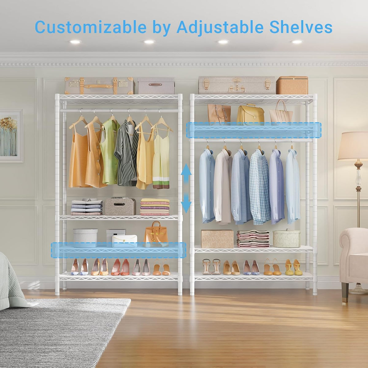 VIPEK V1 Wire Garment Rack 4 Tiers Heavy Duty Clothes Rack for Hanging Clothes Freestanding Closet