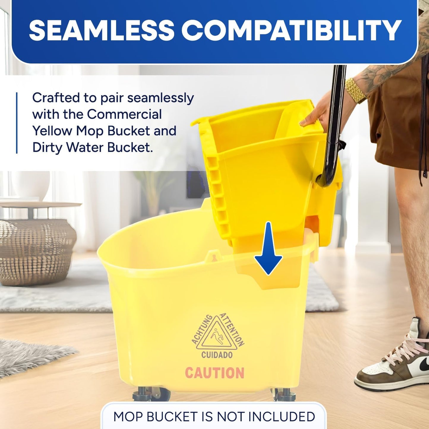 Mop Wringer Only Side Press Wringer Replacement for Commercial Mop Bucket on Wheels - 26-Quart or
