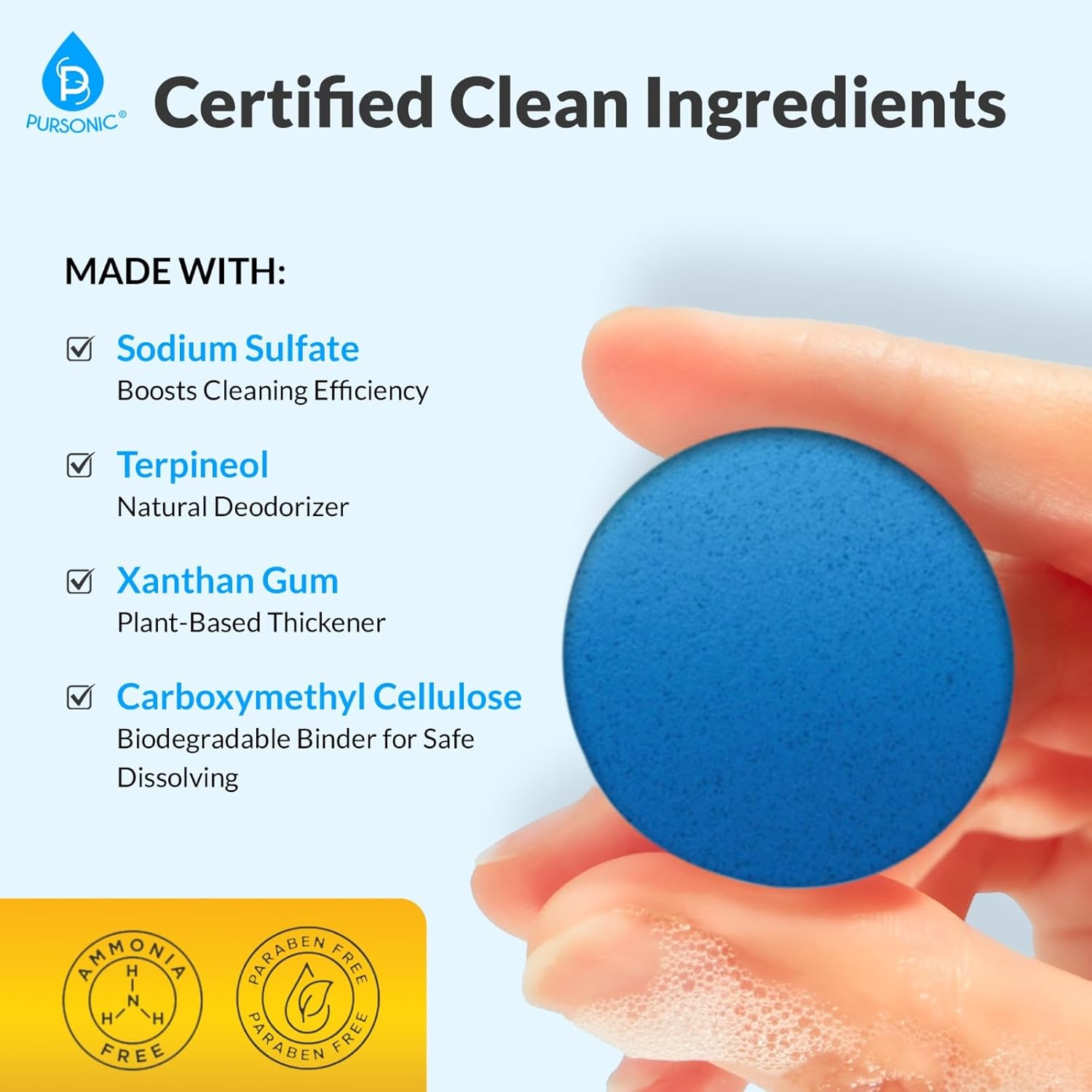 Automatic Toilet Bowl Cleaner Tablets Blue Gel Toilet Tank Cleaners, Septic-Safe Hard Water Ring