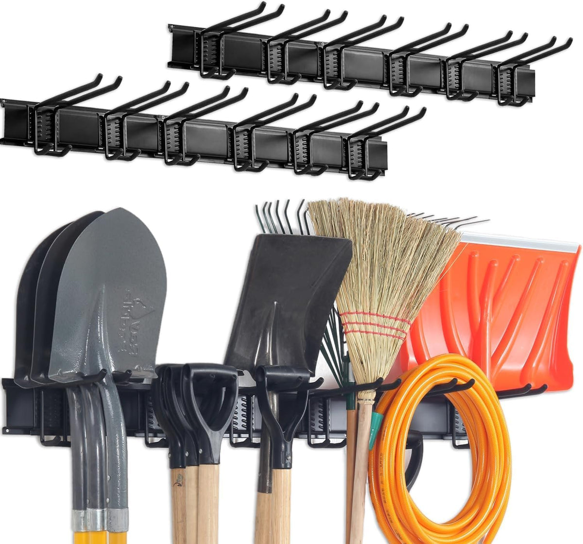 Wall Mount Tool Storage Rack, Garage Organization, Heavy Duty Garage Storage Tool Organizer, Garden