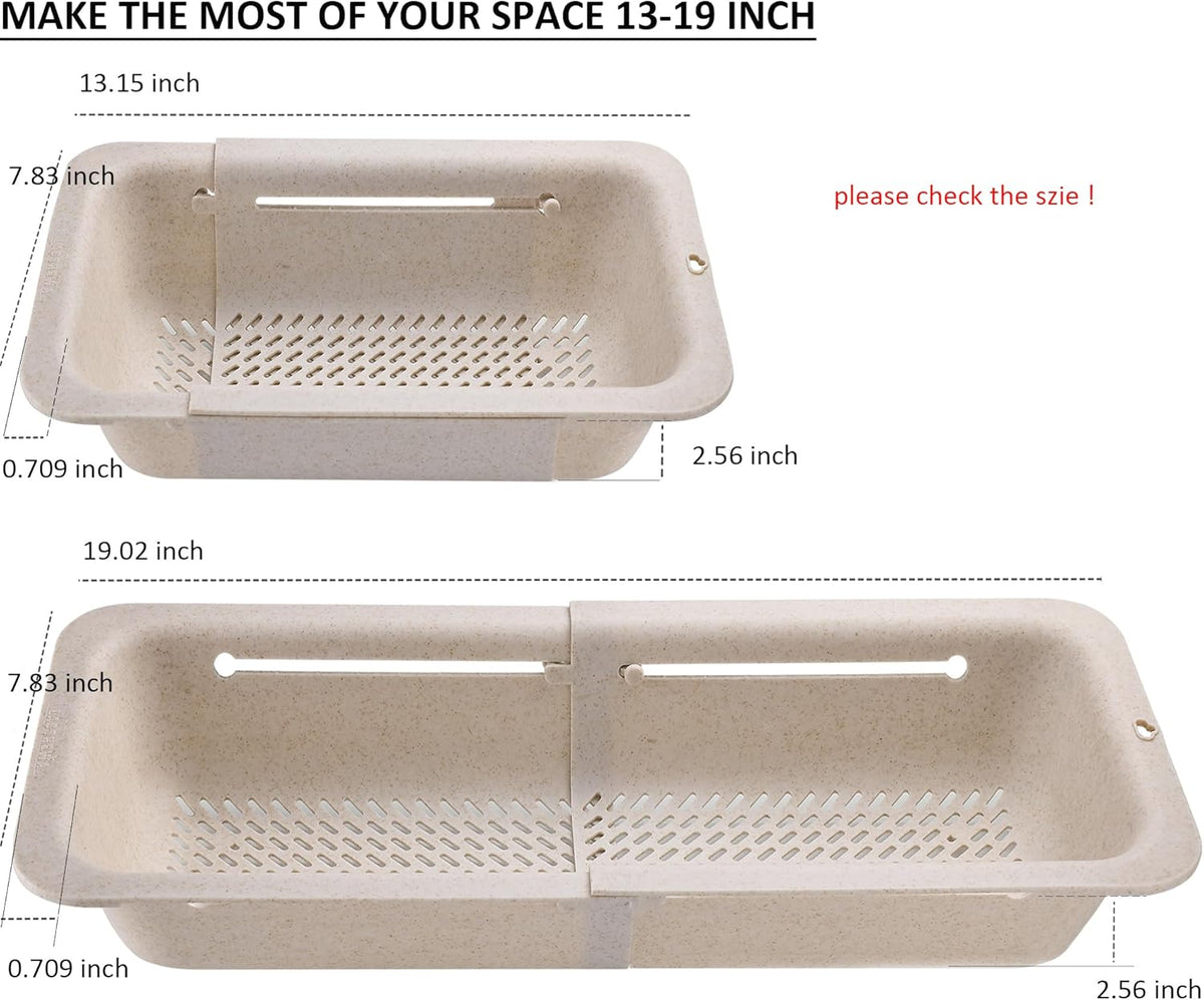 LASSHSWA Collapsible Colander and Strainer for Kitchen, Over the Sink Strainer Basket for Kitchen