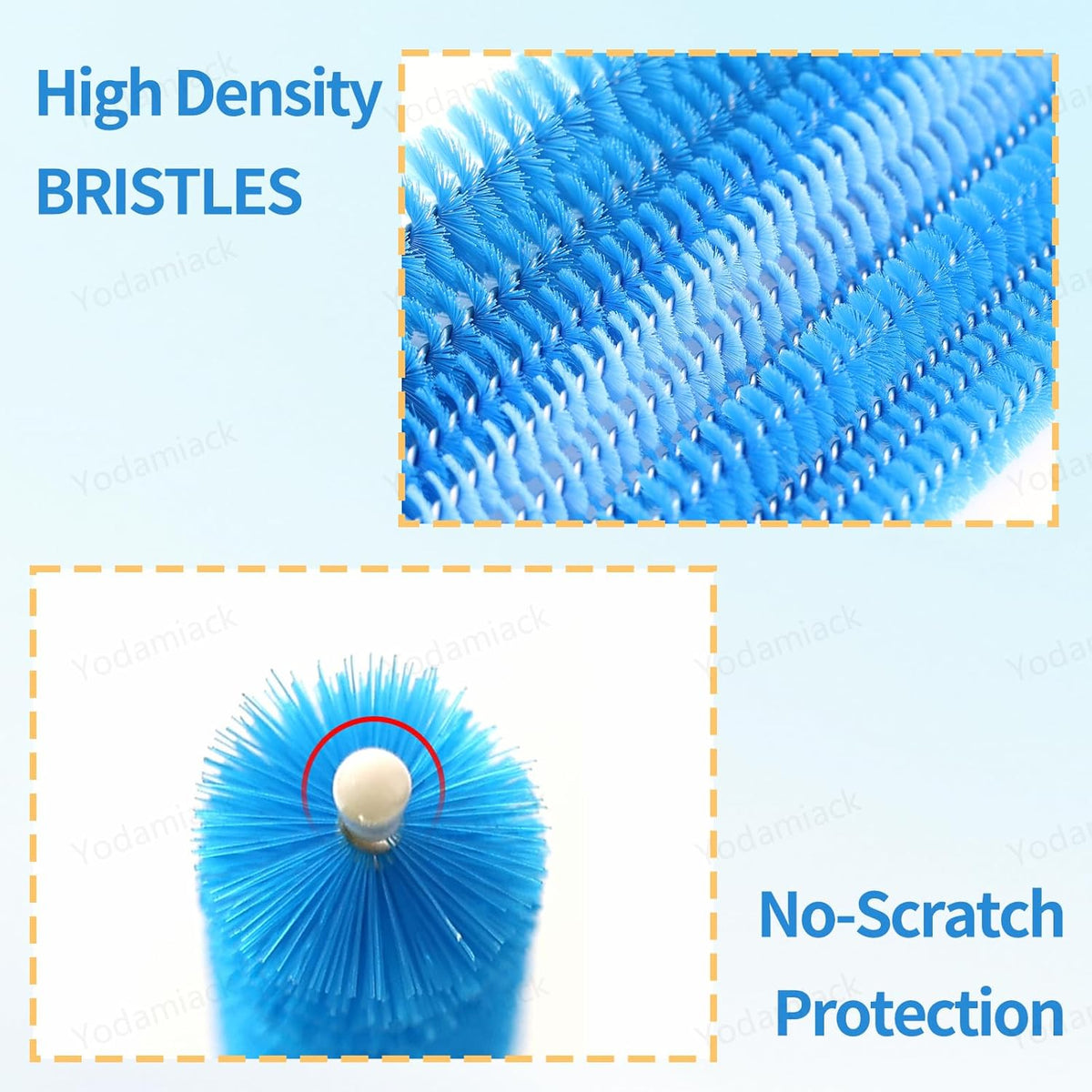 Heavy Duty Straw Cleaner Brush - 12.6 Inch Full Bristles Coverage (4-Size) and Ergonomic Grip