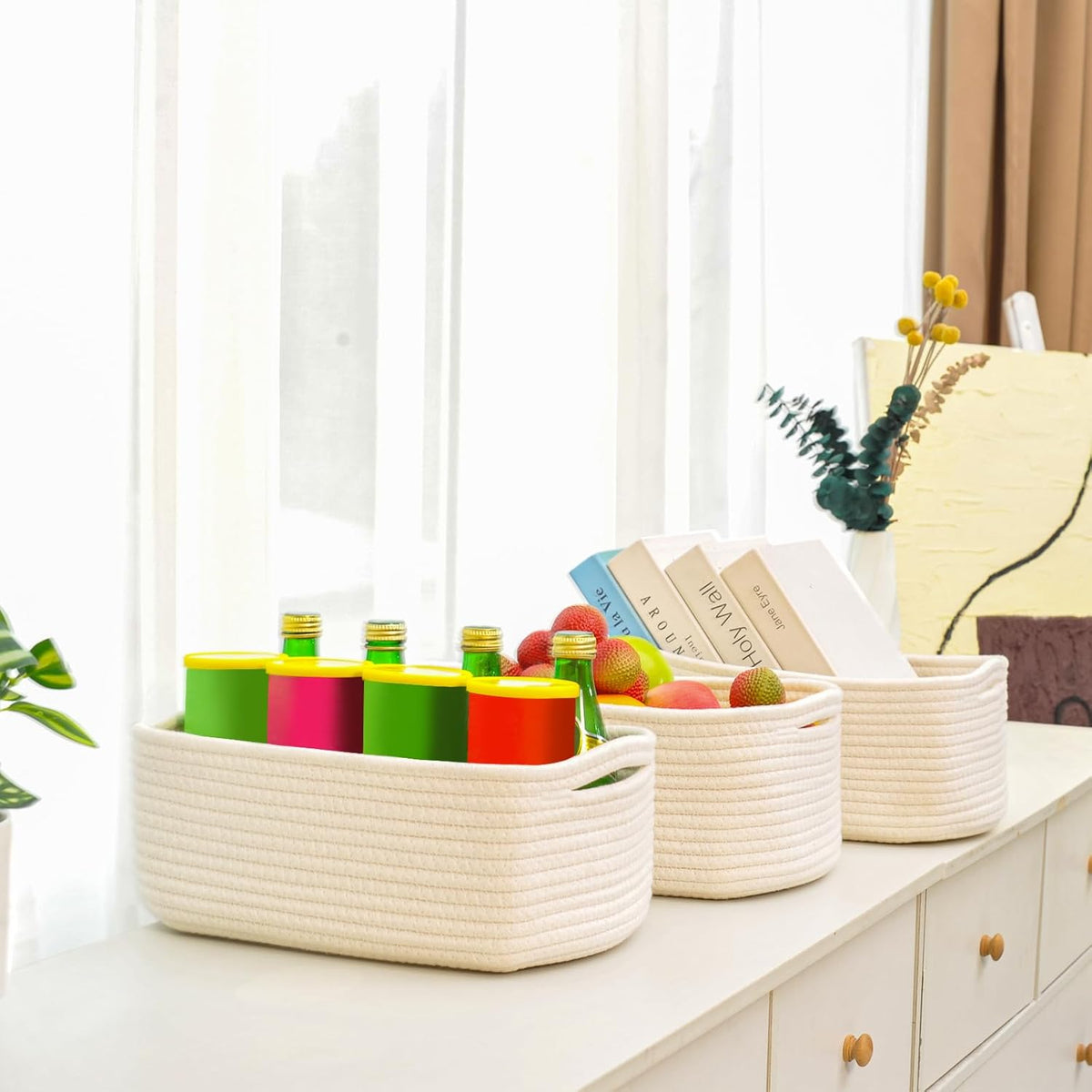 Small Storage Baskets for Organizing, Organizing Baskets for Shelves, Small Cute Basket for Gifts