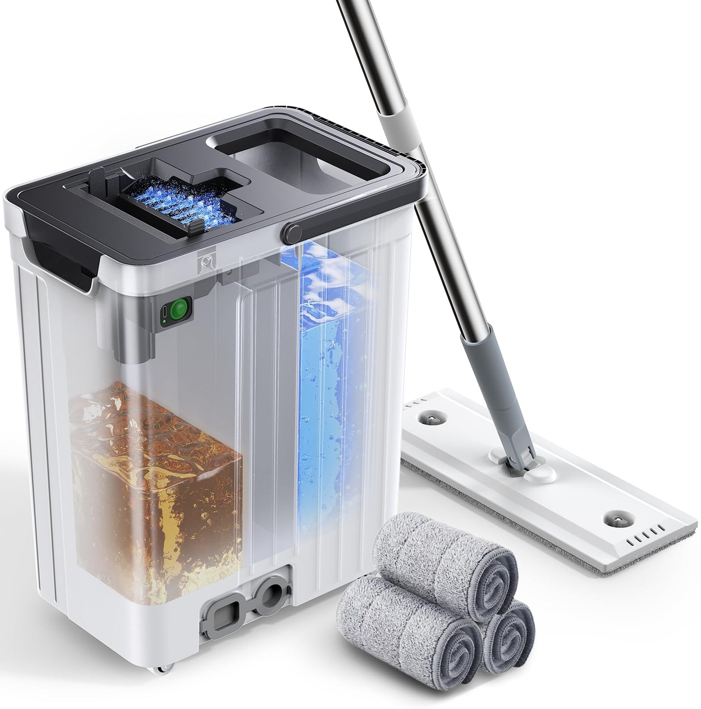 ADICOM Mop and Bucket Set | Auto-Spray Cleaning | Dirty Water Separation
