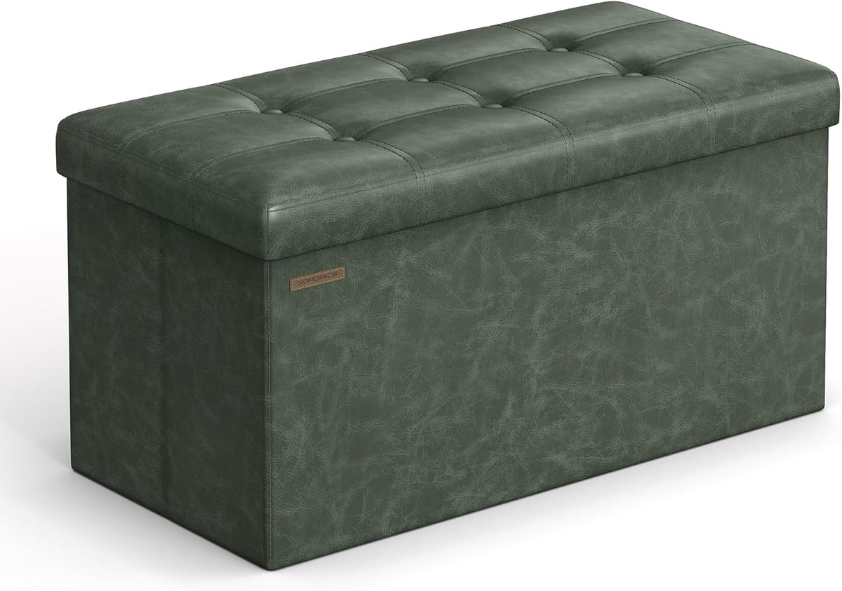 SONGMICS Mazie Collection - 30 Inches Folding Storage Ottoman Bench, Ottoman with Storage, Foot
