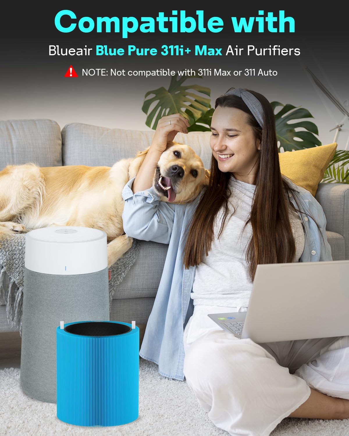 Leemone 2 Pack Blue Pure 311i+ Max AllergenBlock Filter Compatible with Blue Pure 311i+ Max Air