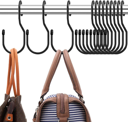 Purse Hanger for Closet, Unique Twist Design Bag Hanger Purse Hooks, 5 inch Large Size Closet Rod