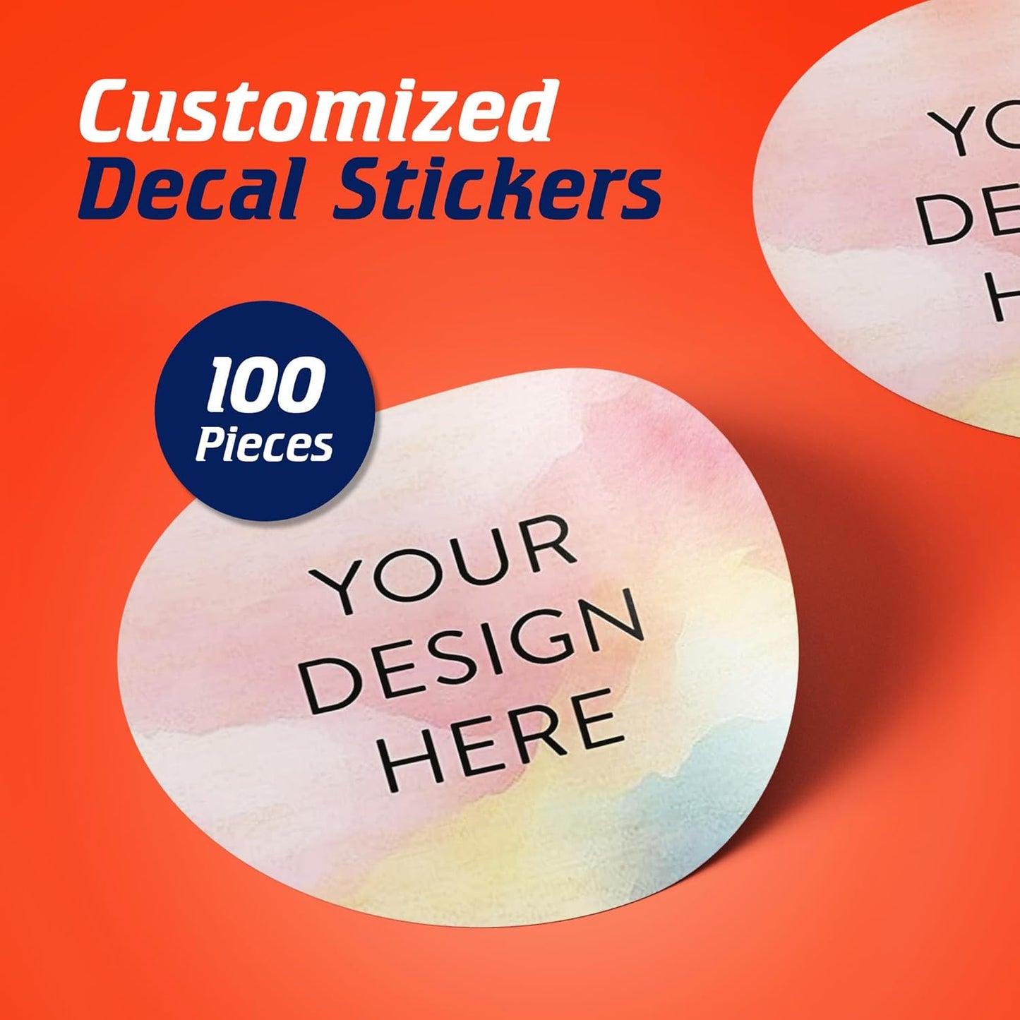 100 Custom Vinyl Stickers - Upload Your own Image, Text, Design, Logo - Personalized Logo Labels
