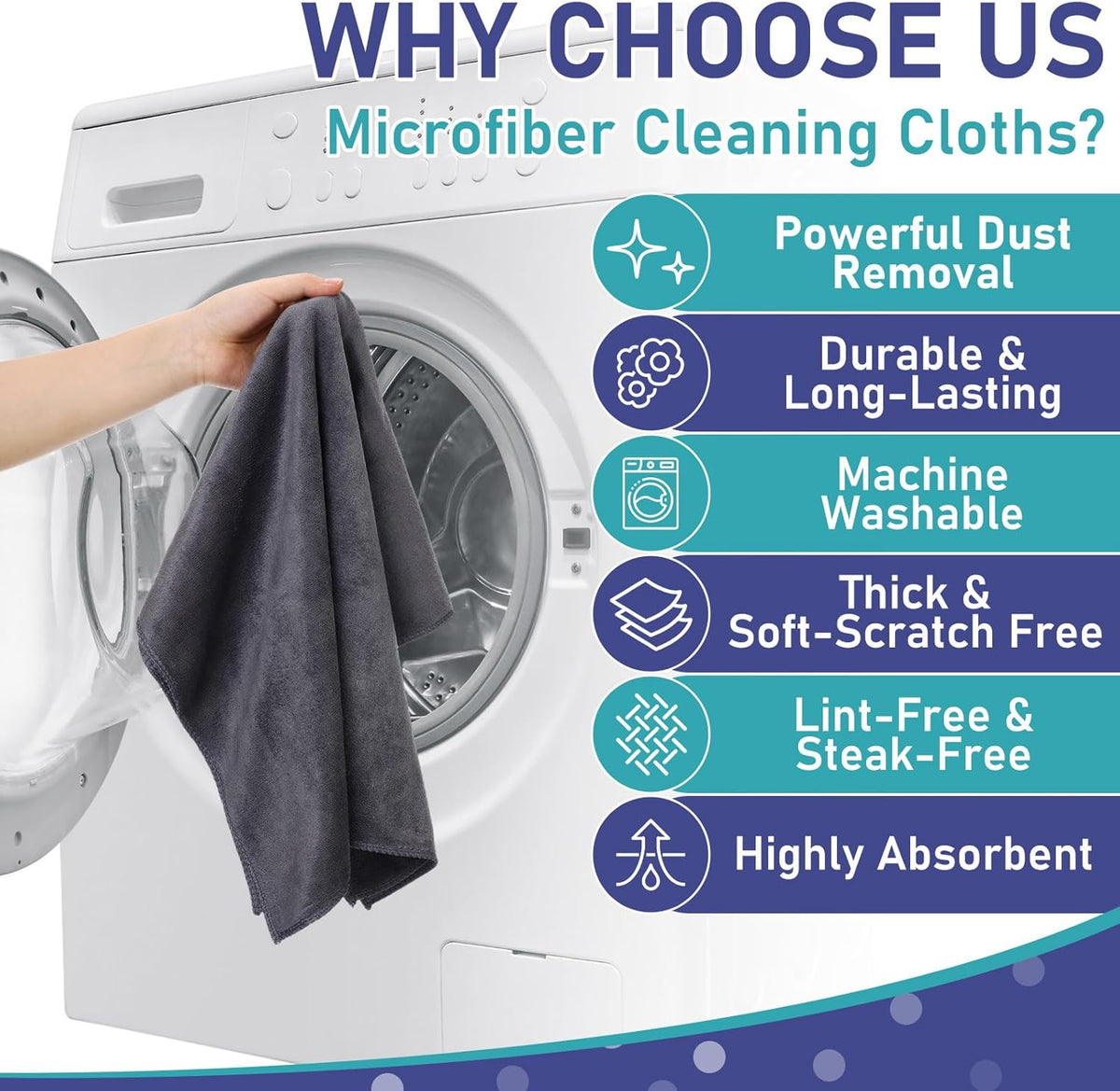 Newwiee 6 Pcs Extra Large Microfiber Cleaning Cloth 30" x 20" Washable Reusable Microfiber Towel
