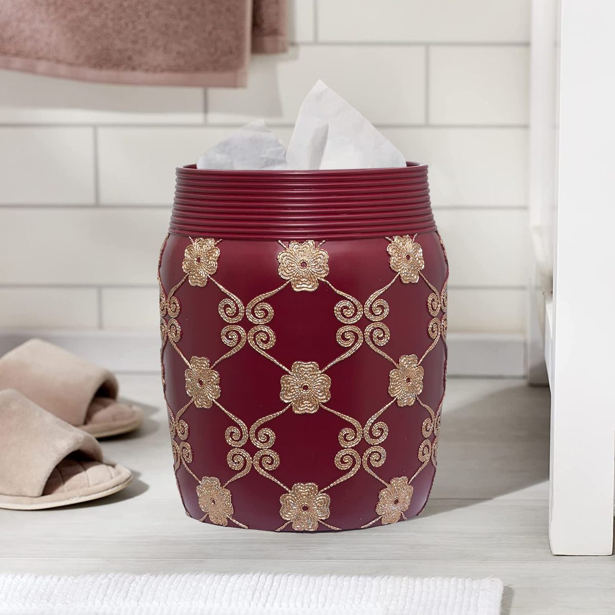Zahari Home Decorative Trash Can for Bathroom, Office & Bedroom - 2.1 Gallons Stylish & Small Trash