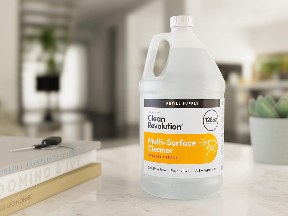Clean Revolution Multi Surface Cleaner Refill Supply, Non-Toxic, Eco-Friendly & Plant-Based, Ready