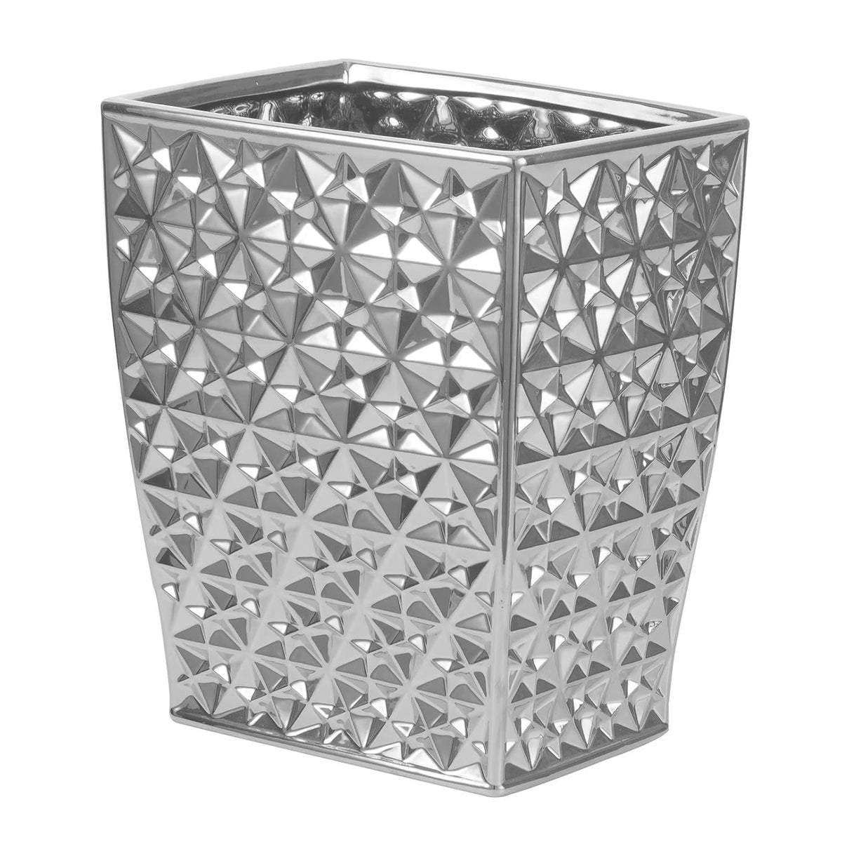 Ceramic Rectangular Small Trash Can - Wastebasket, Garbage Container Bin for Bathroom, Bedroom