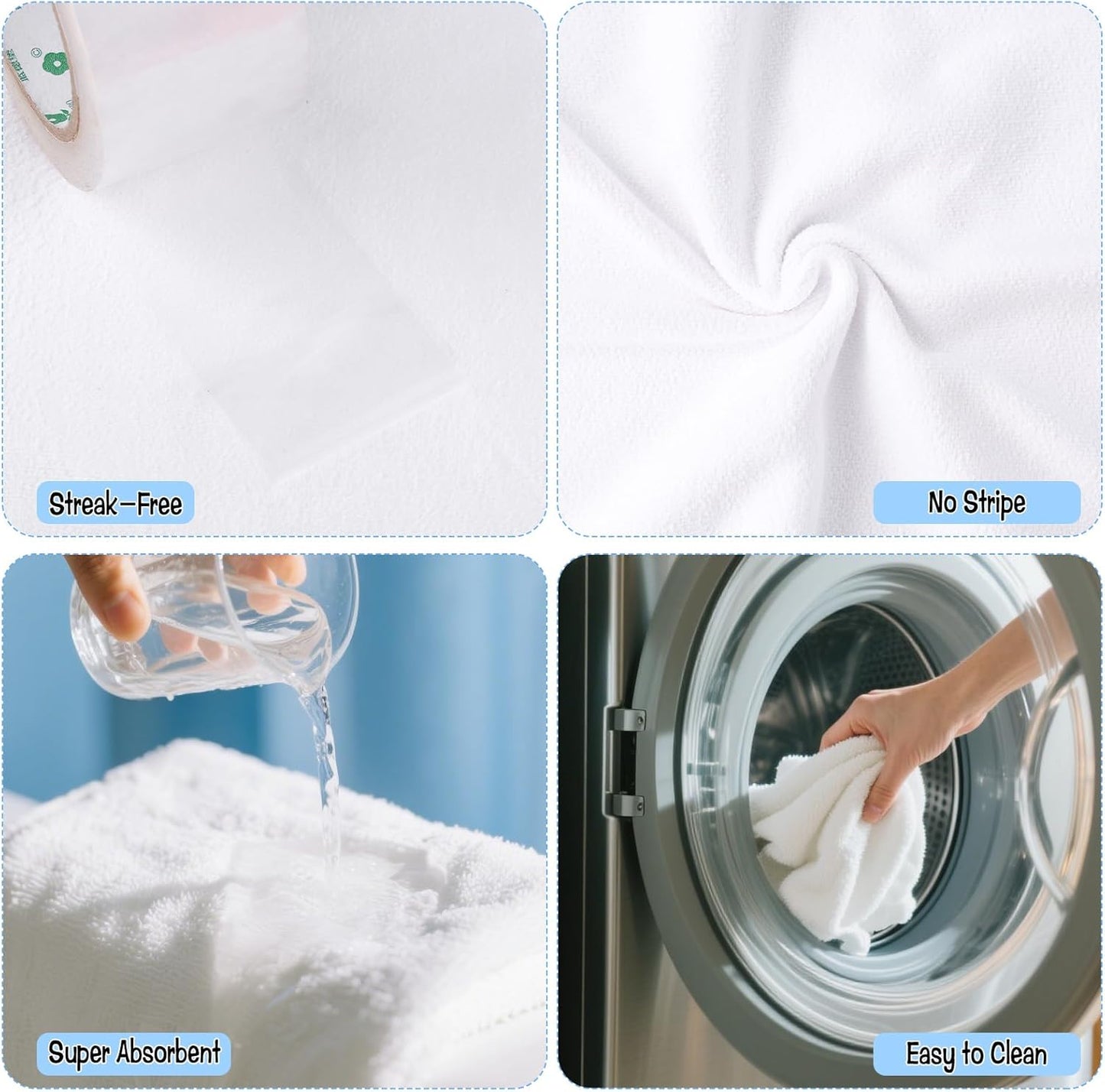 6 Pack Extra Large Microfiber Cleaning Cloths 20"x30", Lint-Free Reusable Towels for Home, Glass
