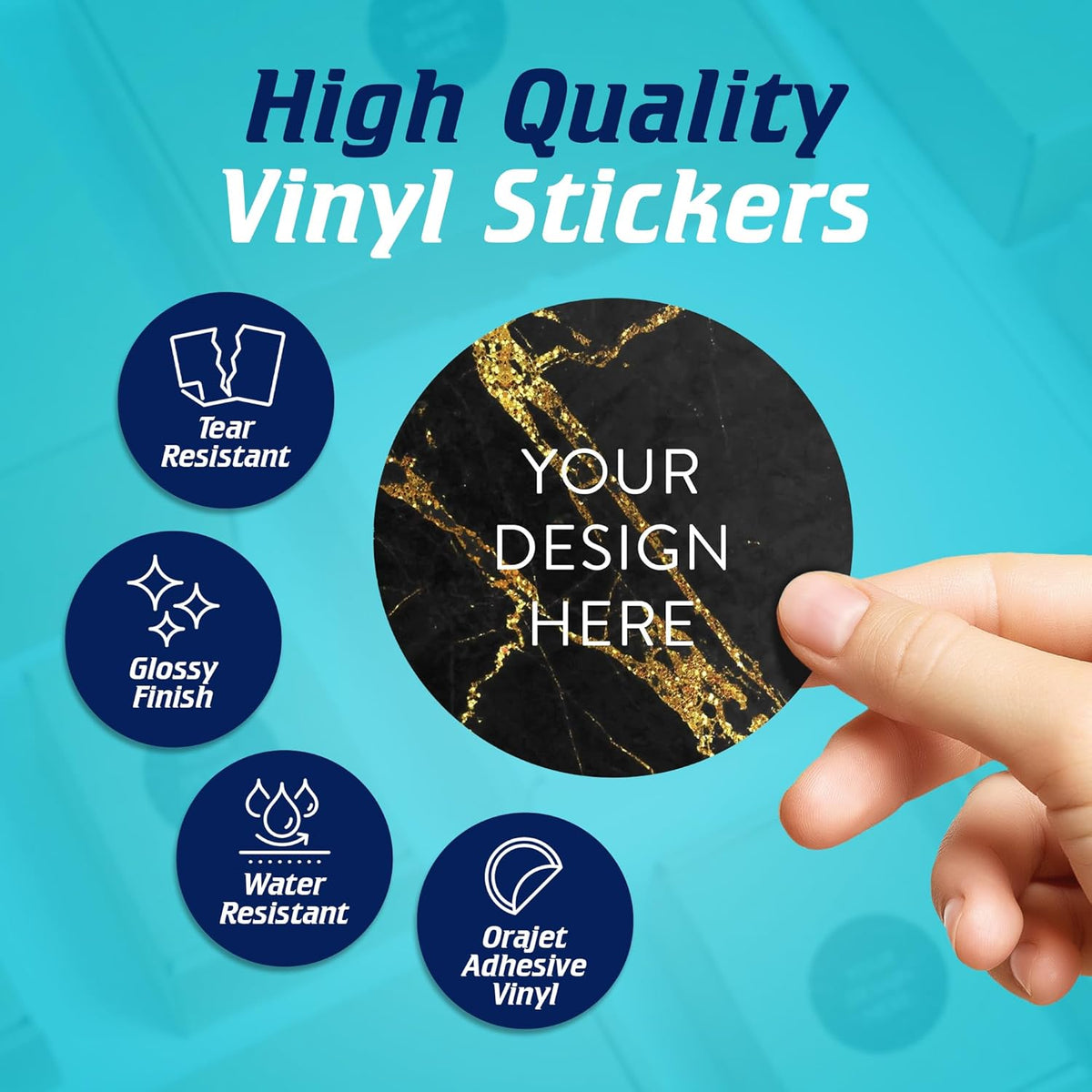 100 Custom Vinyl Stickers - Upload Your own Image, Text, Design, Logo - Personalized Logo Labels