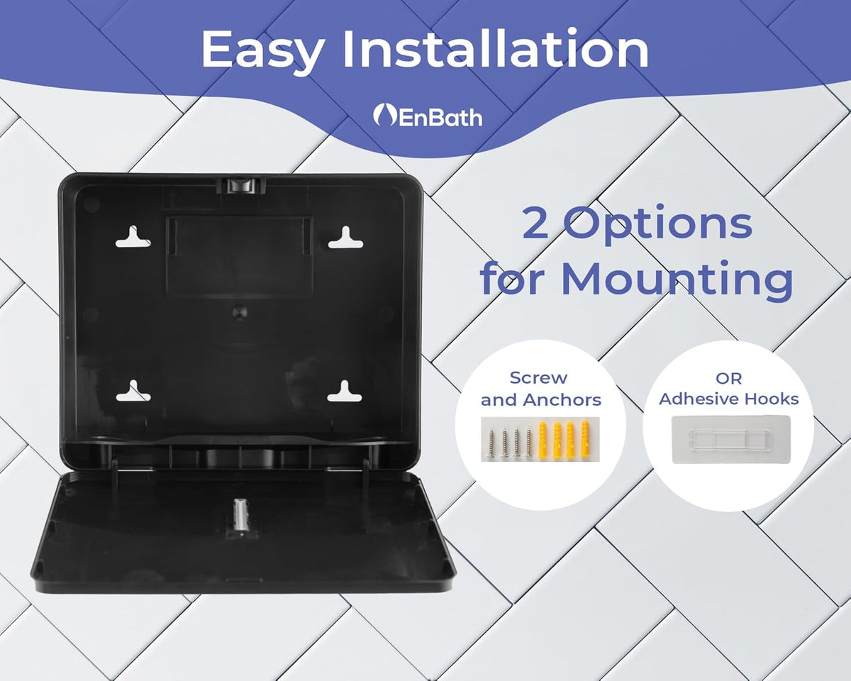 Multifold Paper Towel Dispenser Wall Mount (Black, 2-Pack), Folded Hand Towel Dispenser for