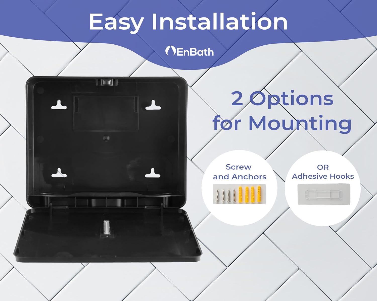 Multifold Paper Towel Dispenser Wall Mount (Black, 2-Pack), Folded Hand Towel Dispenser for